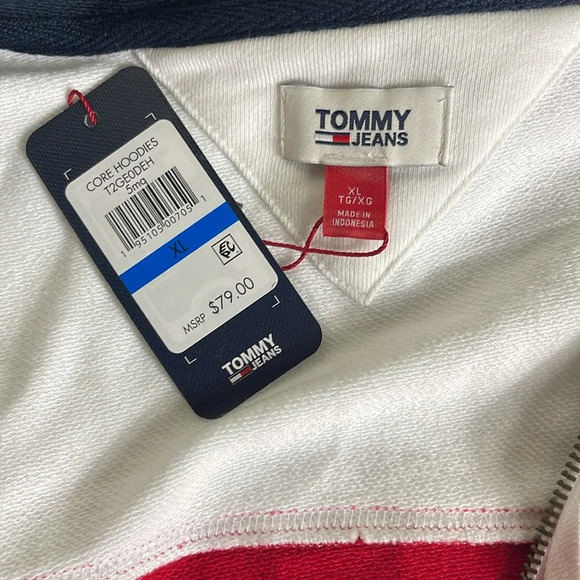 TOMMY JEANS
Women's Colorblocked Zippered Drawstring Hoodie/Sz XL - Picture 9 of 11